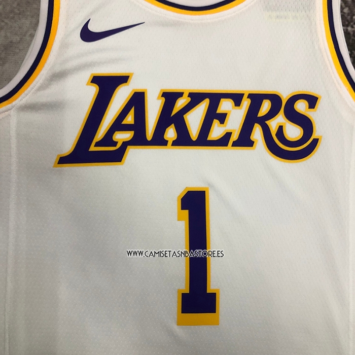 NO 1 Camiseta Los Angeles Lakers Association 2022-23 Blanco D'Angelo Russell